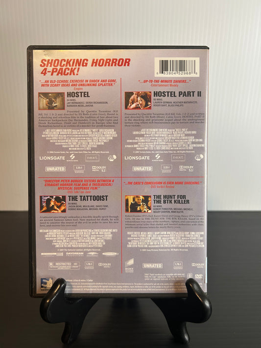 4 Movie Collection: Hostel 1&2, Tatooist, BTK Killer (Used)