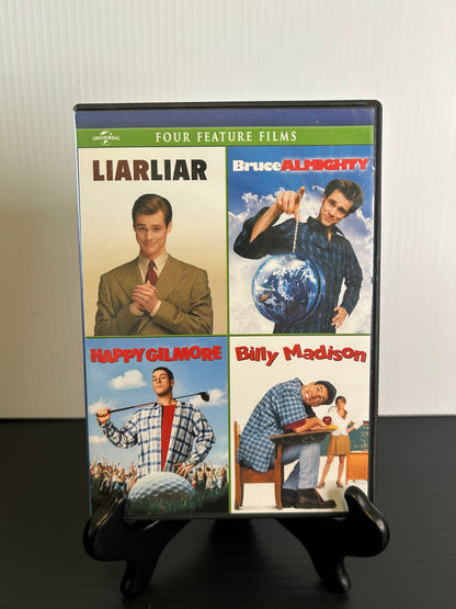 Four Feature Films: Liar Liar, Bruce Almighty, Happy Gilmore, and Billy Madison (Used)