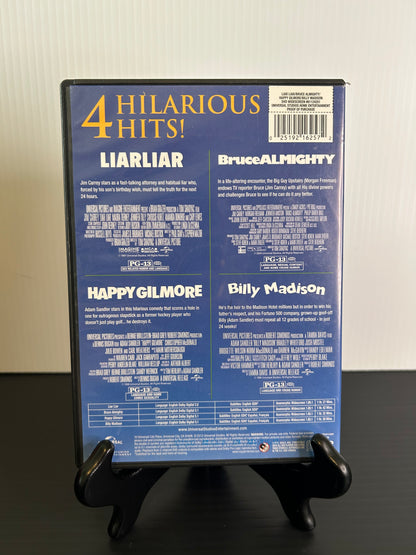 Four Feature Films: Liar Liar, Bruce Almighty, Happy Gilmore, and Billy Madison (Used)